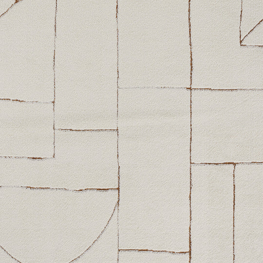 Tapis Scandinave Moderne Ivoire/Terracotta Bari