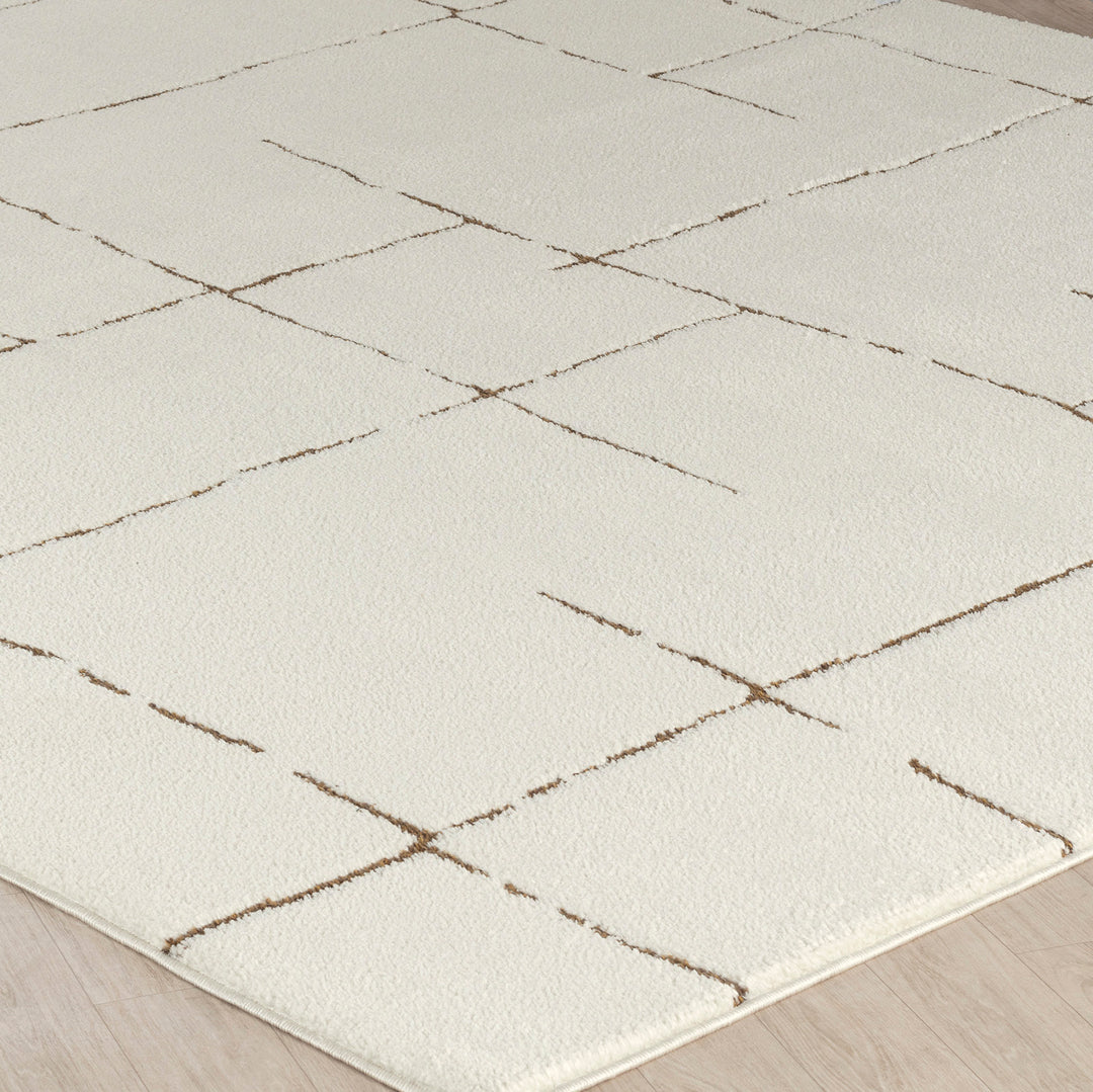 Tapis Scandinave Moderne Ivoire/Terracotta Prague