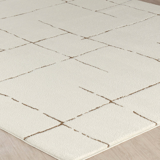 Tapis Scandinave Moderne Ivoire/Terracotta Prague