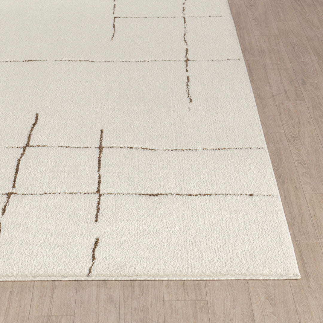 Tapis Scandinave Moderne Ivoire/Terracotta Prague