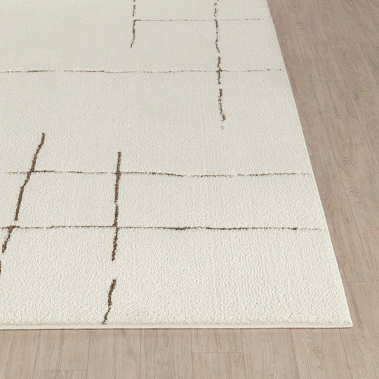 Tapis Scandinave Moderne Ivoire/Terracotta Prague