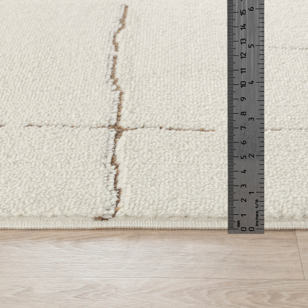 Tapis Scandinave Moderne Ivoire/Terracotta Prague