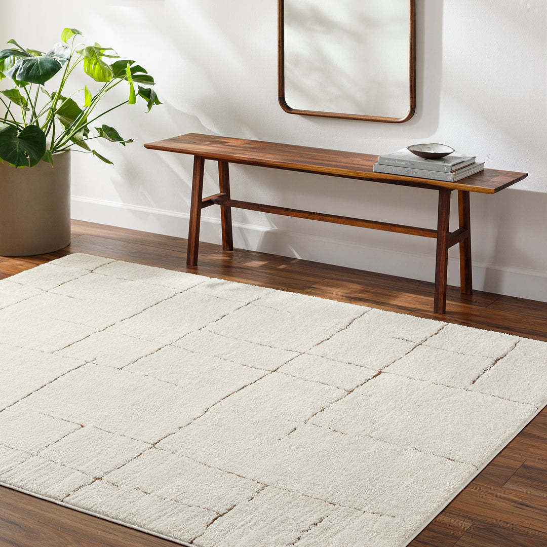 Tapis Scandinave Moderne Ivoire/Terracotta Prague
