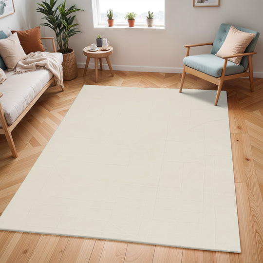 Tapis Scandinave Moderne Ivoire Prague