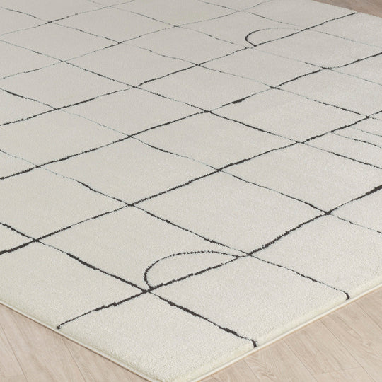 Tapis Scandinave Moderne Ivoire/Gris Inchon