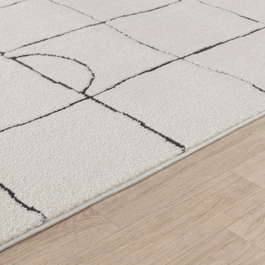 Tapis Scandinave Moderne Ivoire/Gris Inchon