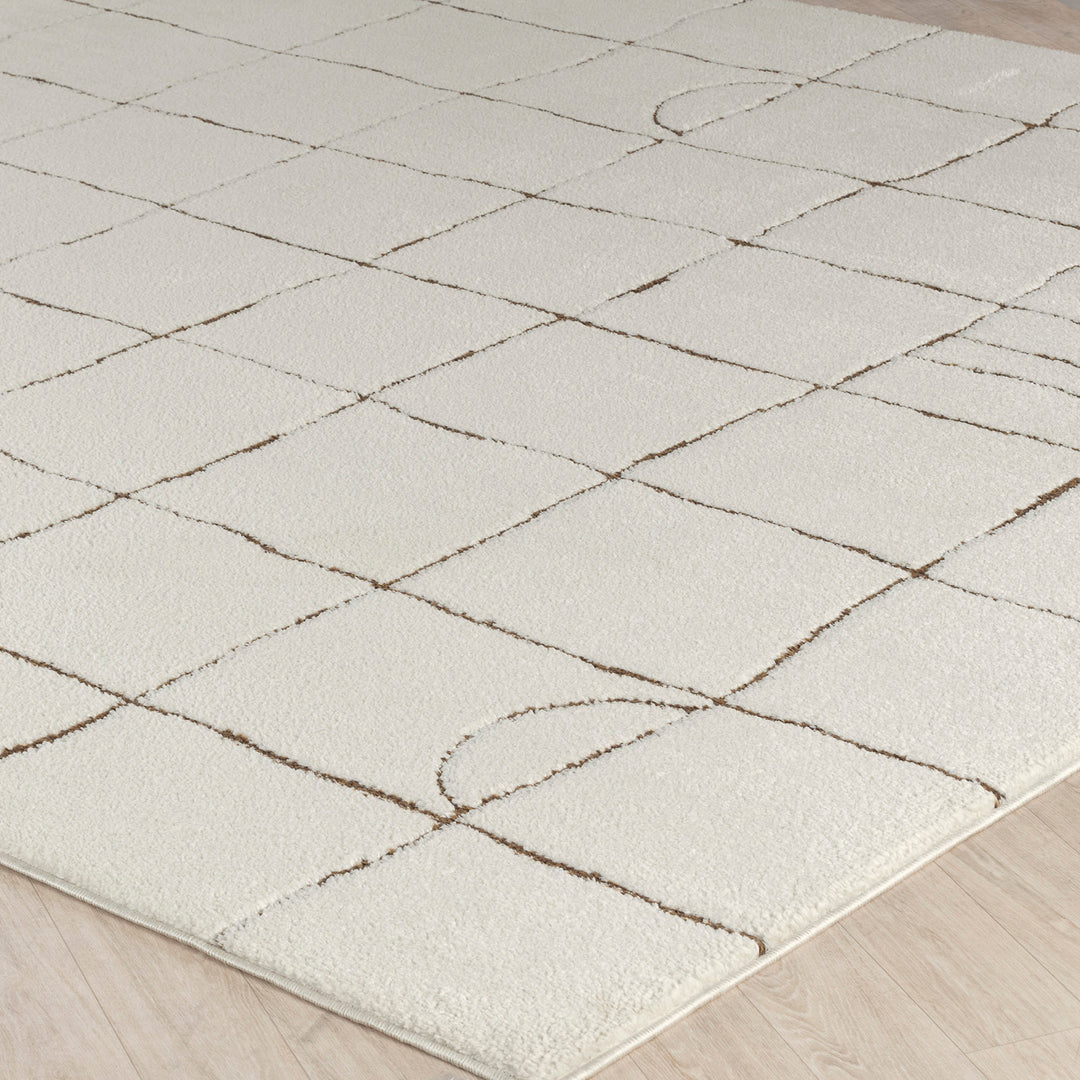 Tapis Scandinave Moderne Ivoire/Terracotta Inchon