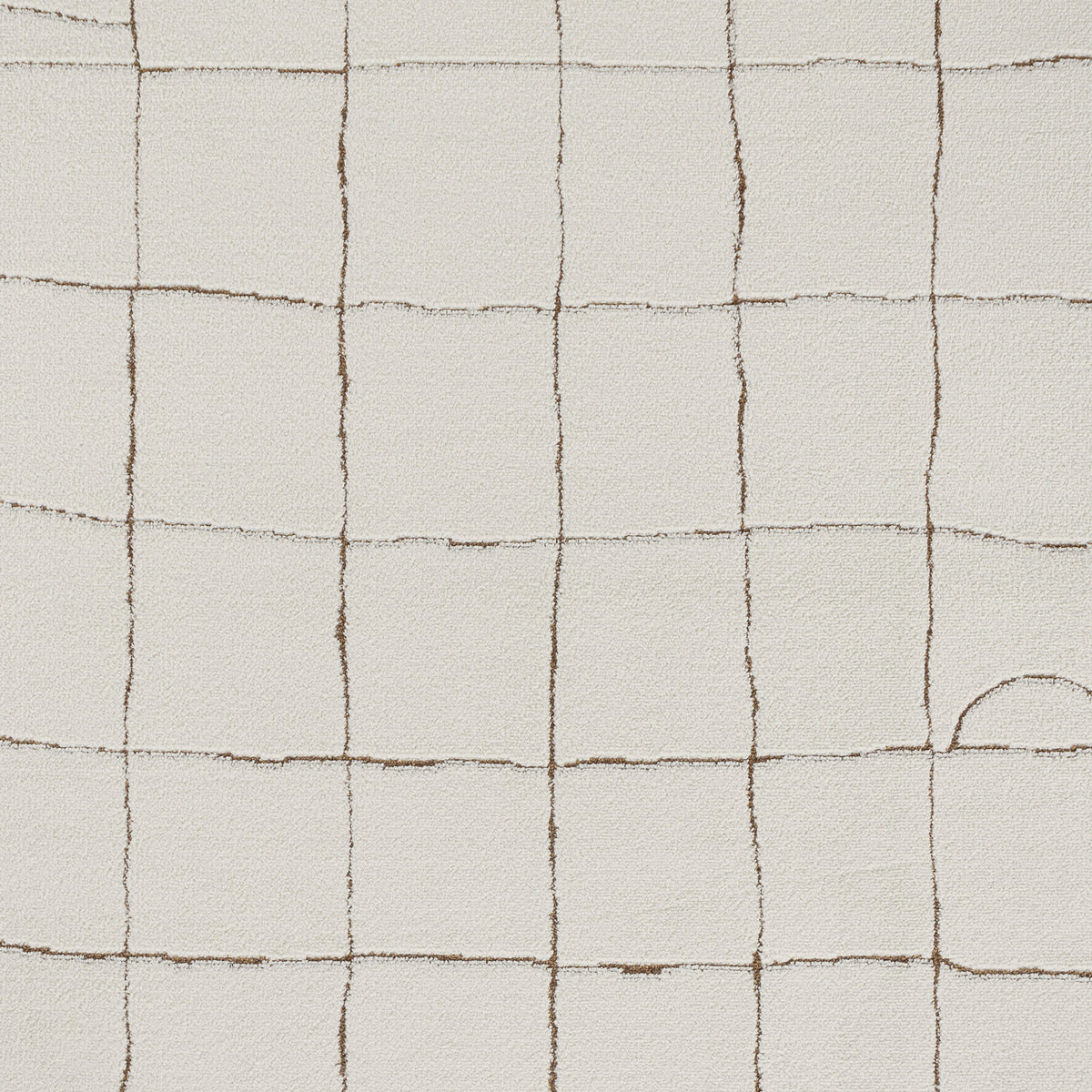 Tapis SURYA Inchon scandinave, motif quadrillage terracotta sur fond crème, vue 8