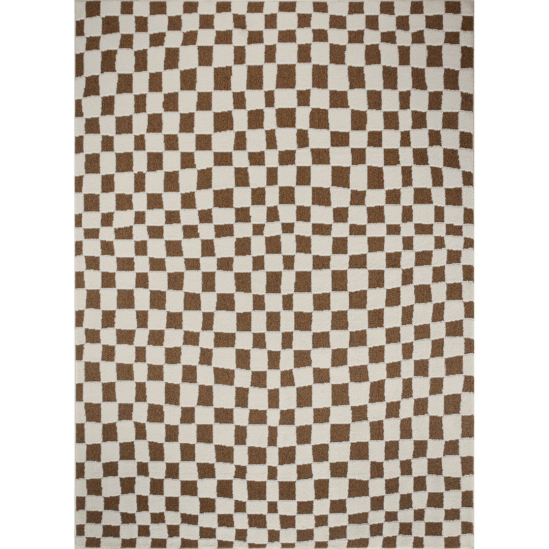 Tapis Scandinave à Carreaux Terracotta Gijon