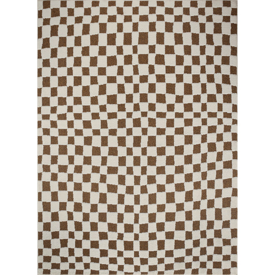 Tapis Scandinave à Carreaux Terracotta Gijon