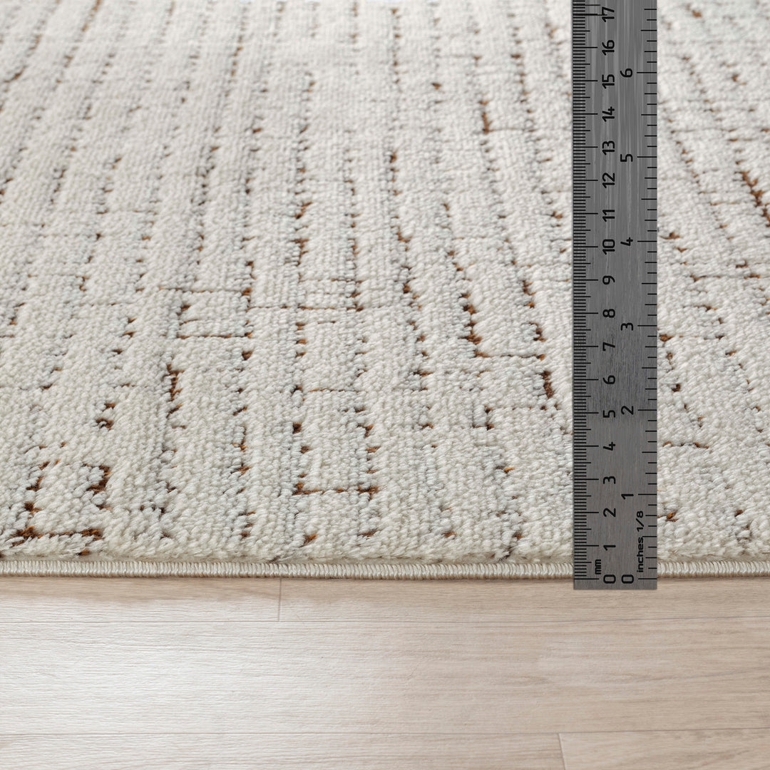 Tapis Scandinave Moderne Ivoire/Terracotta Cagliari
