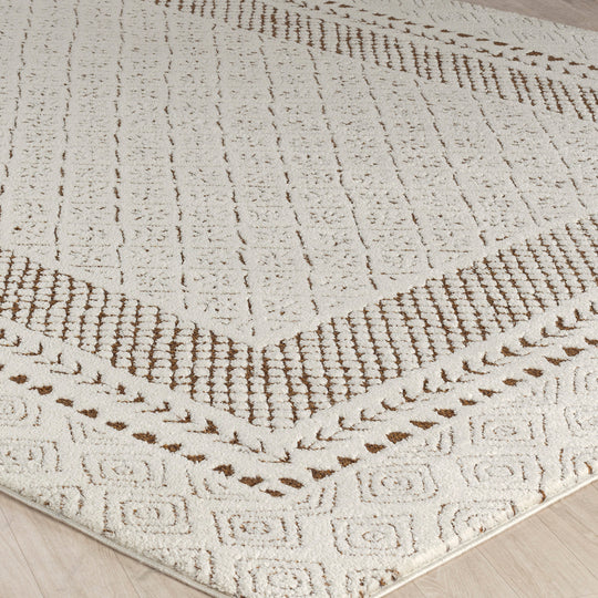 Tapis Scandinave Bohème Ivoire/Terracotta Monaco