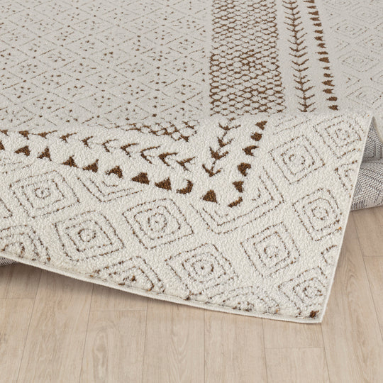 Tapis Scandinave Bohème Ivoire/Terracotta Monaco