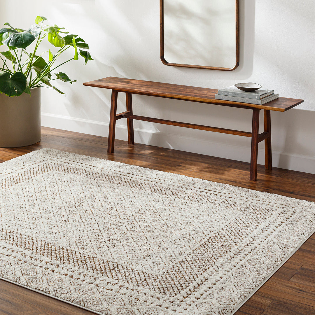 Tapis Scandinave Bohème Ivoire/Terracotta Monaco
