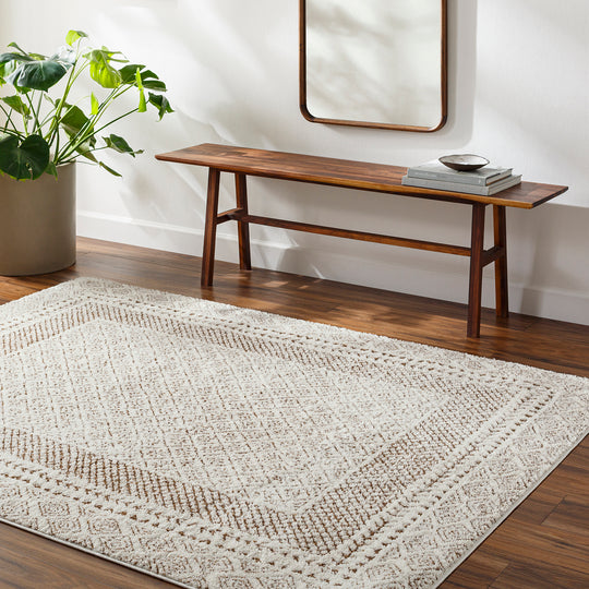 Tapis Scandinave Bohème Ivoire/Terracotta Monaco