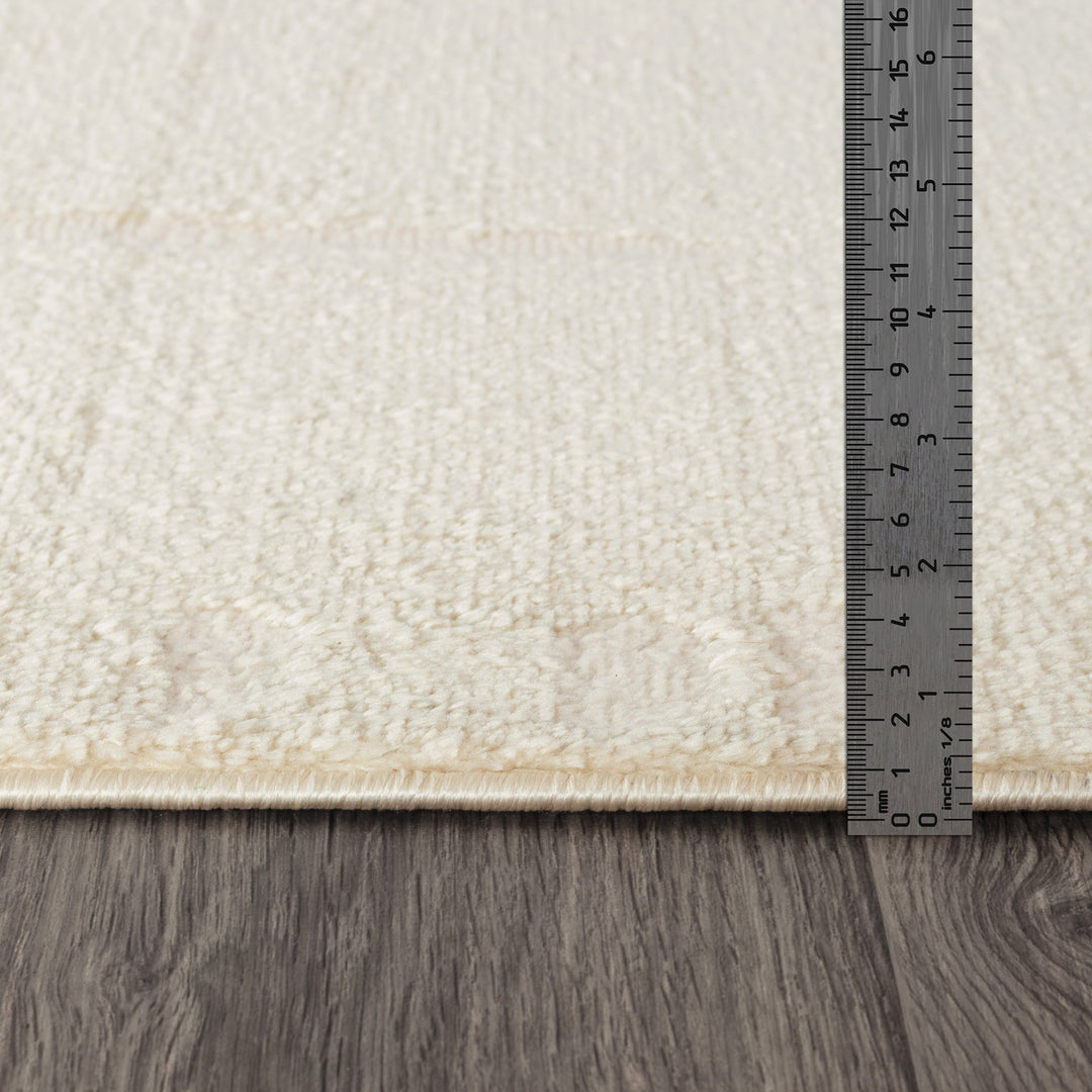 Tapis Scandinave Moderne Ivoire/Blanc Osna