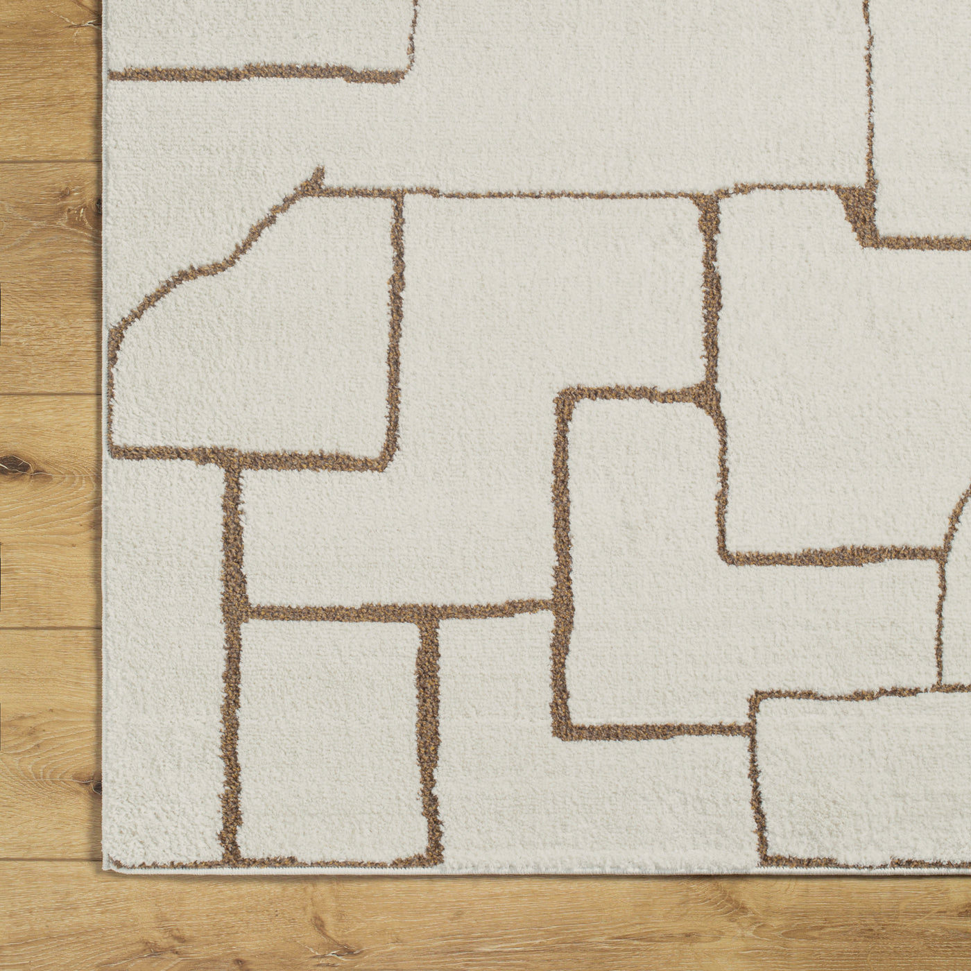 Tapis Scandinave Moderne Ivoire/Marron Sfax