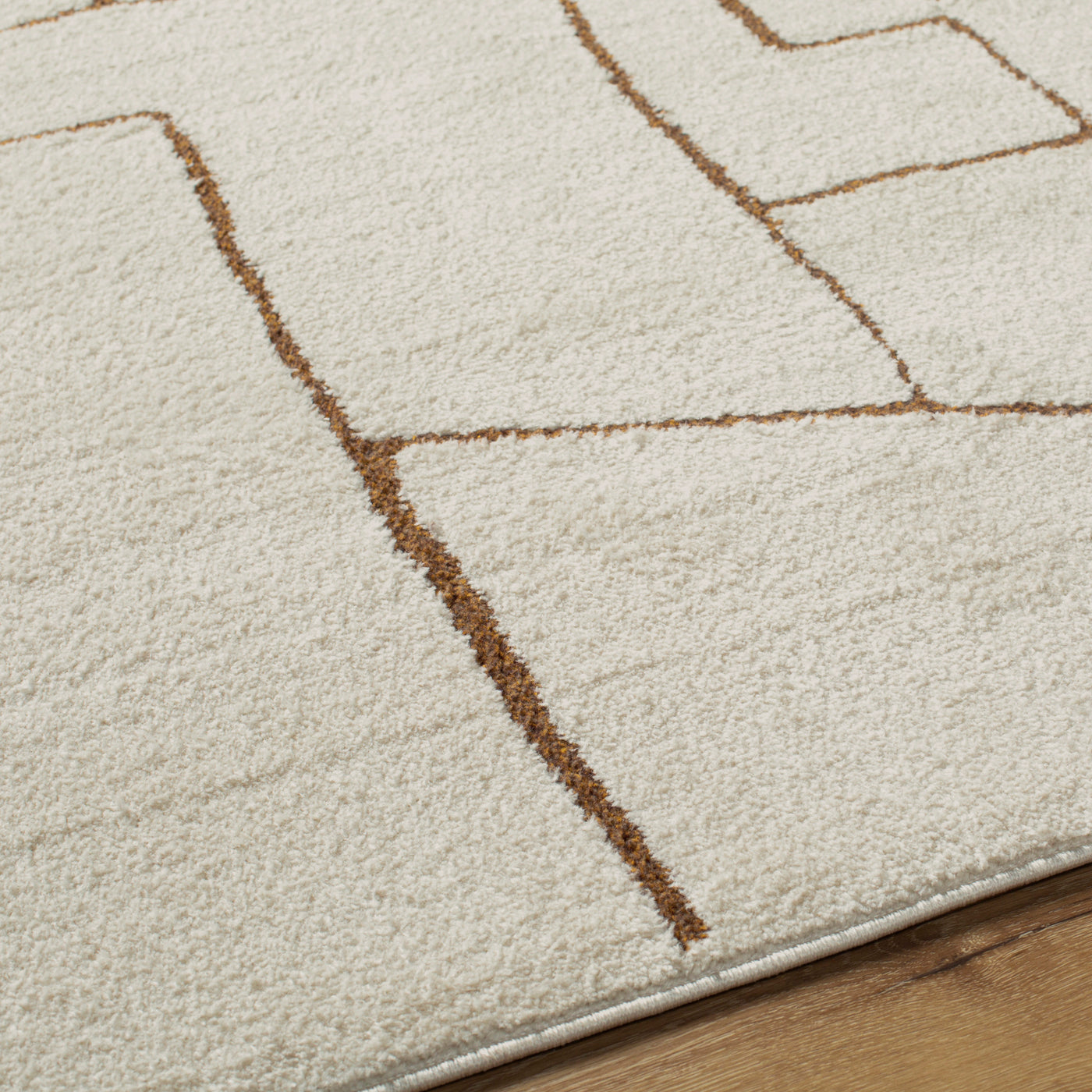 Tapis Scandinave Moderne Ivoire/Marron Sfax