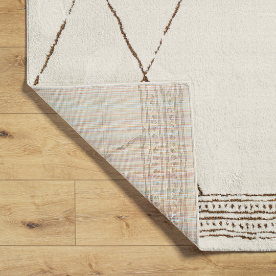 Tapis Berbère Ethnique Ivoire/Marron Pisa