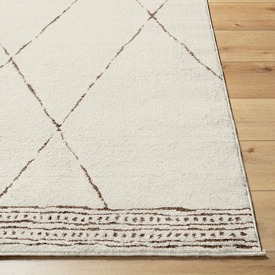 Tapis Berbère Ethnique Ivoire/Marron Pisa