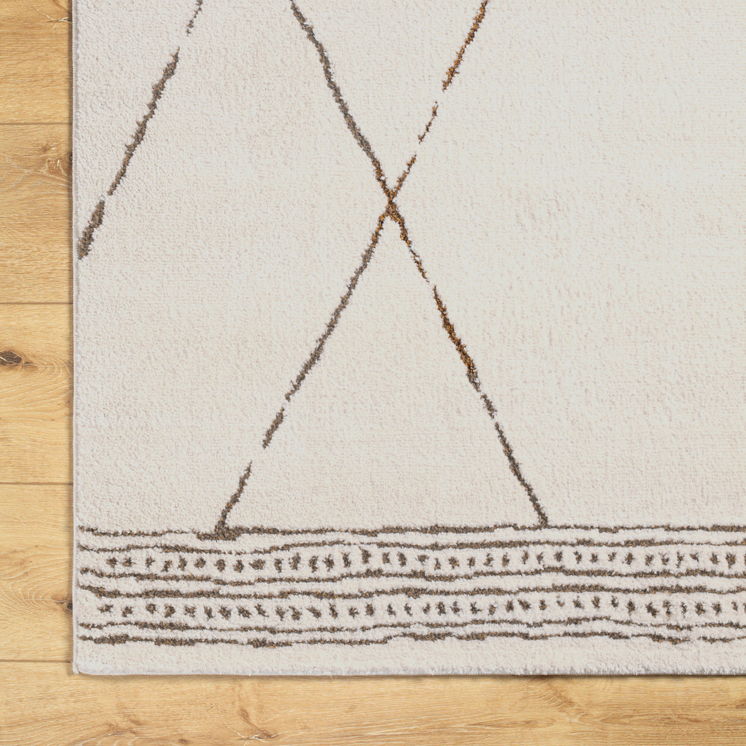 Tapis Berbère Ethnique Ivoire/Marron Pisa