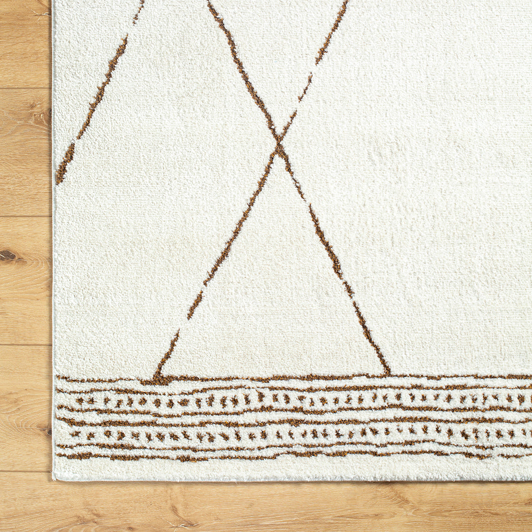 Tapis Berbère Ethnique Ivoire/Marron Pisa