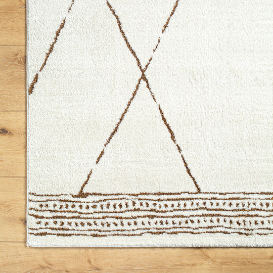 Tapis Berbère Ethnique Ivoire/Marron Pisa