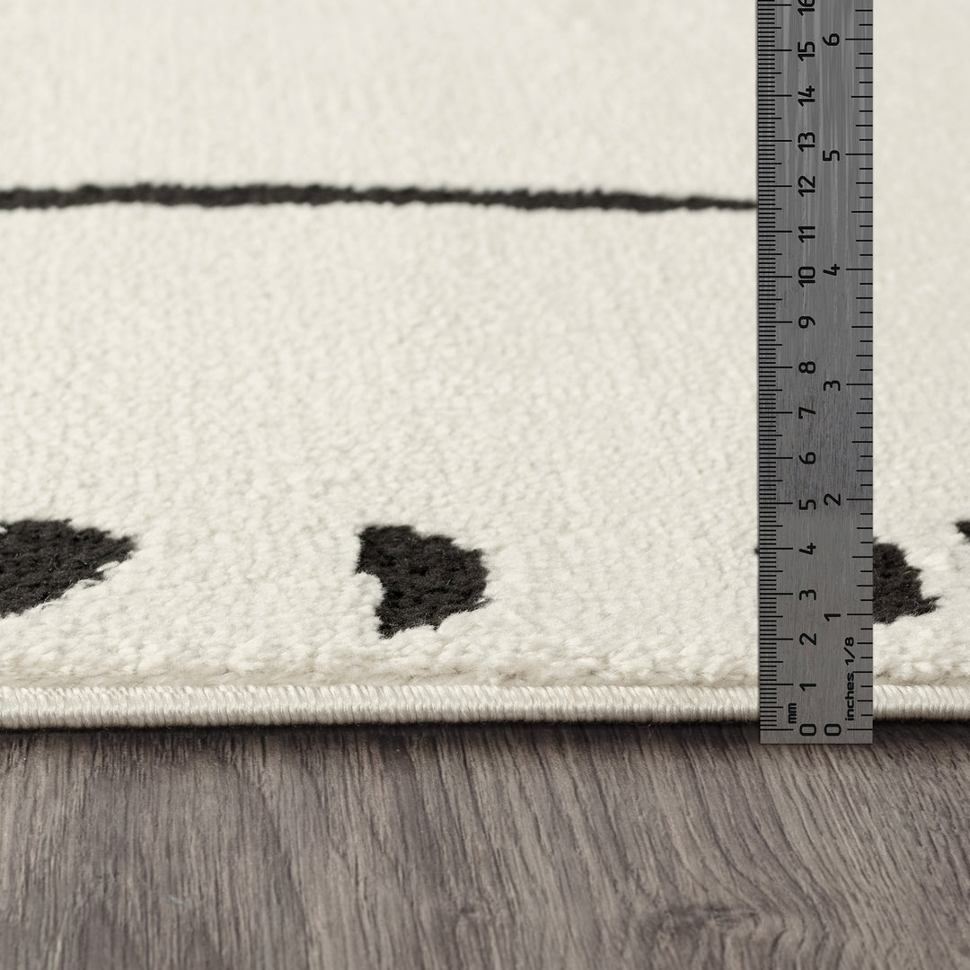 Tapis Scandinave Moderne Ivoire/Noir Osna