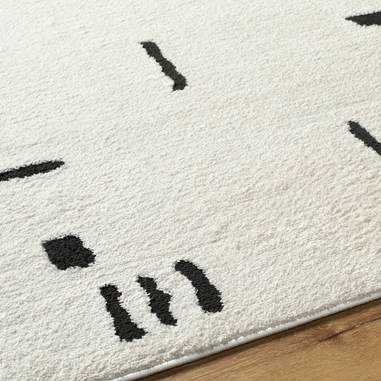 Tapis Scandinave Moderne Ivoire/Noir Osna