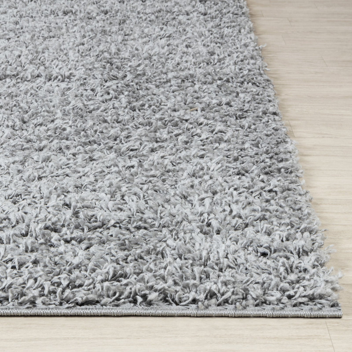 Tapis rond shaggy SURYA Boracay uni, poils longs gris, vue 12