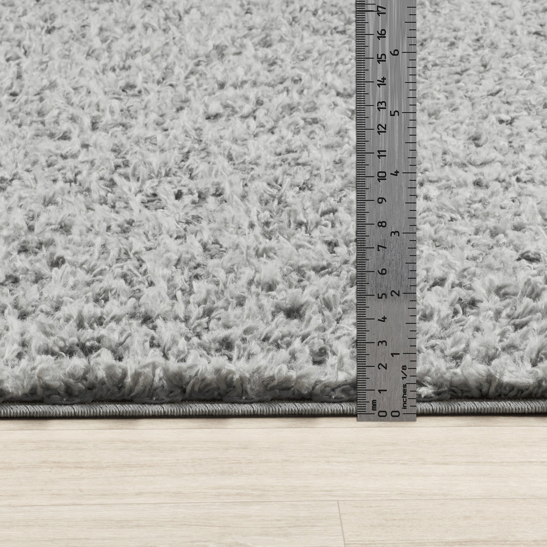 Tapis de Couloir Shaggy Moderne Gris Boracay