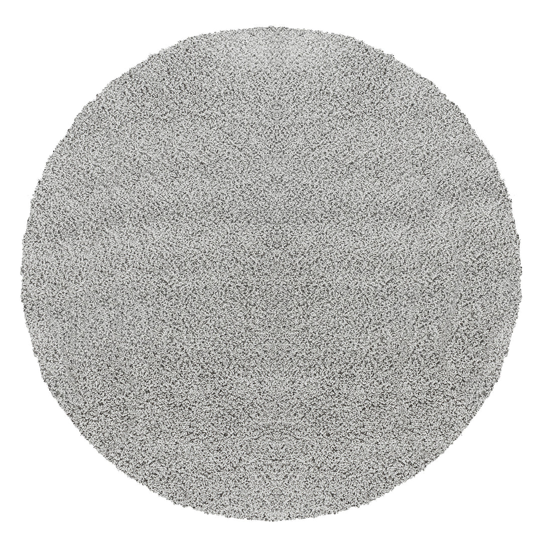 Tapis Rond Shaggy Moderne Gris Rond Boracay
