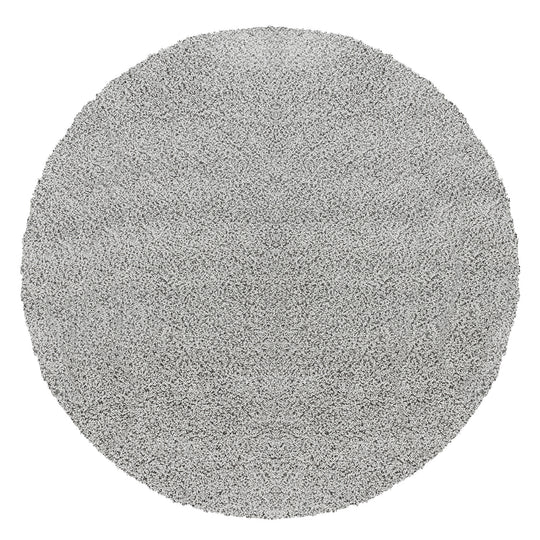 Tapis Rond Shaggy Moderne Gris Rond Boracay