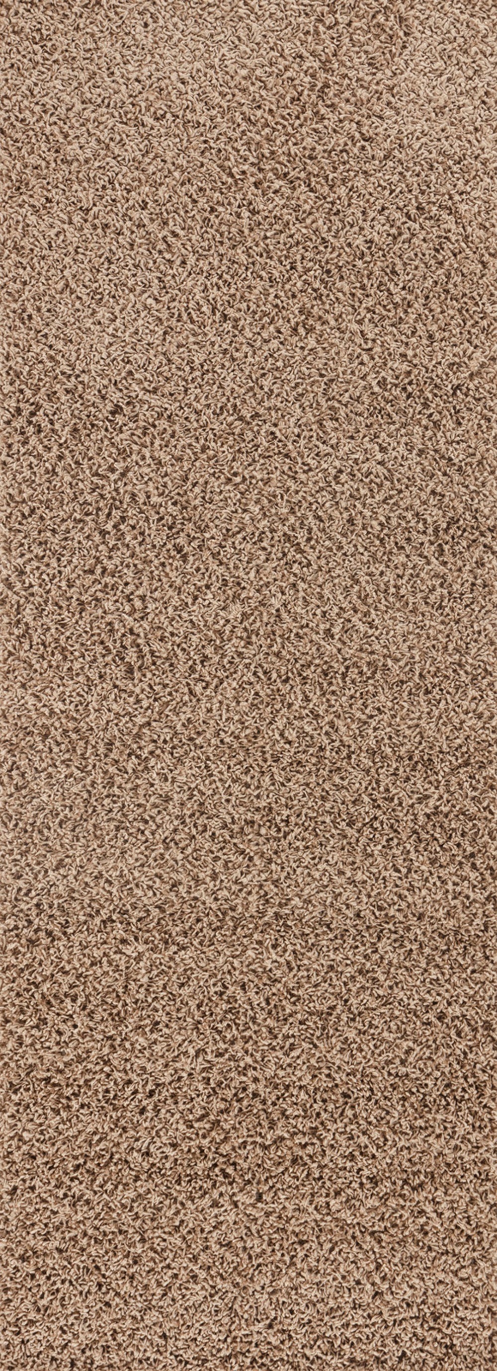 Tapis de Couloir Shaggy Moderne Beige Foncé Boracay