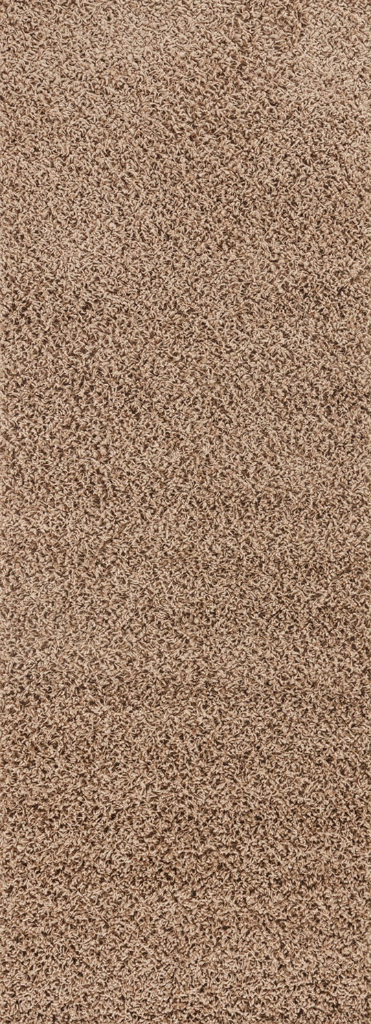 Tapis de Couloir Shaggy Moderne Beige Foncé Boracay