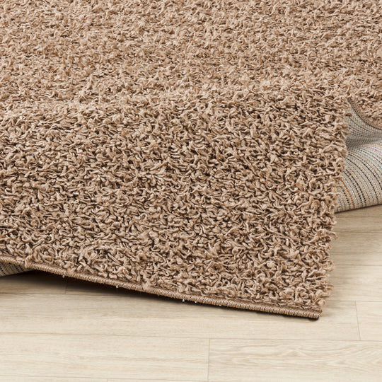 Tapis de Couloir Shaggy Moderne Beige Foncé Boracay