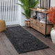 Tapis de Couloir Shaggy Moderne Gris Foncé Boracay