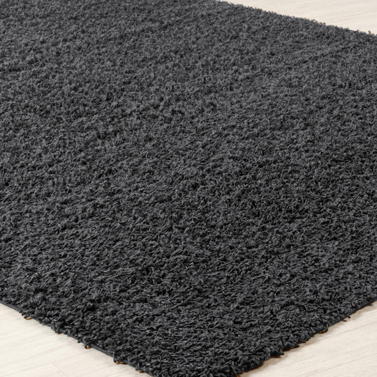 Tapis de Couloir Shaggy Moderne Gris Foncé Boracay