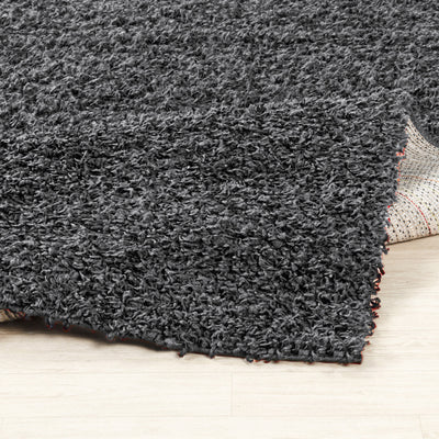 Tapis de Couloir Shaggy Moderne Gris Foncé Boracay