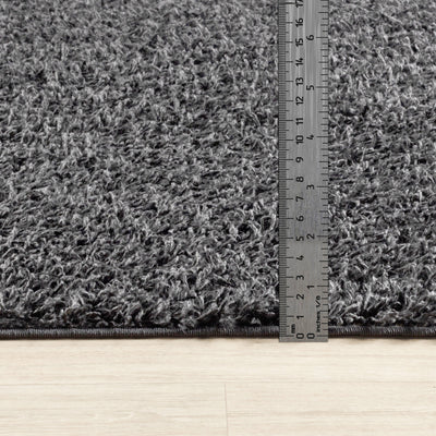Tapis de Couloir Shaggy Moderne Gris Foncé Boracay