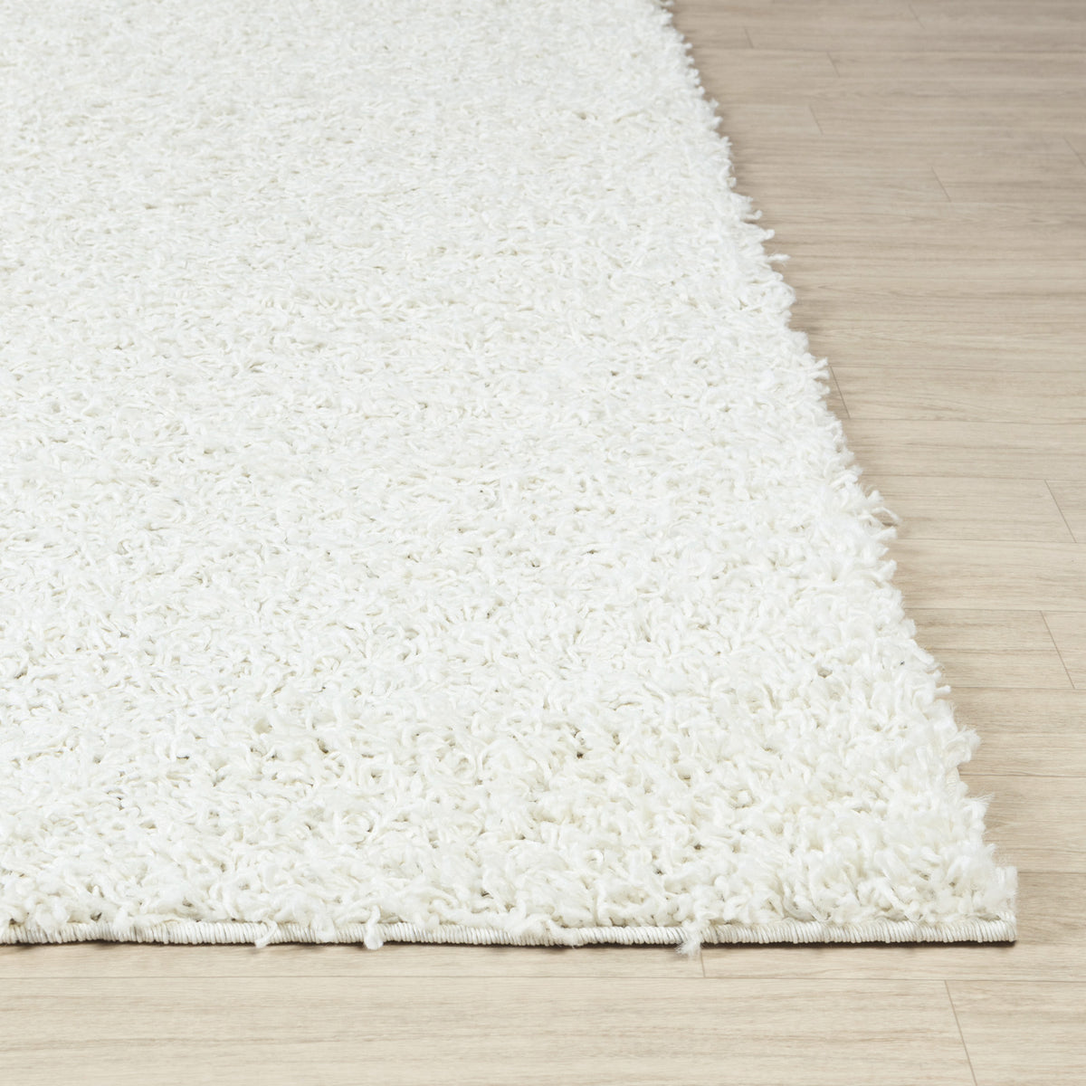 Tapis rond SURYA Boracay shaggy uni, poils longs blancs, vue 5