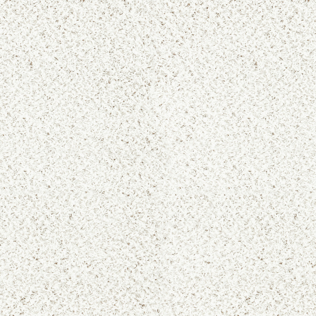 Tapis Rond Shaggy Moderne Blanc Rond Boracay