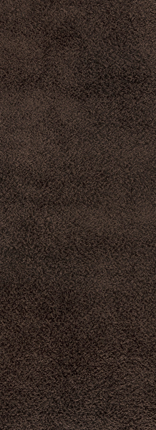 Tapis de Couloir Shaggy Moderne Marron Foncé Boracay