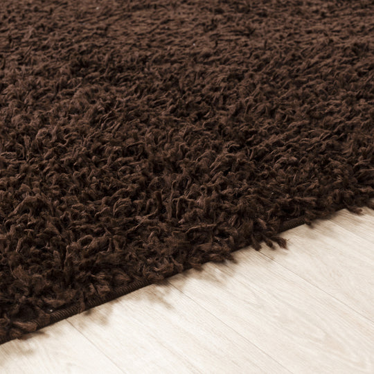 Tapis Shaggy Moderne Marron Foncé Boracay