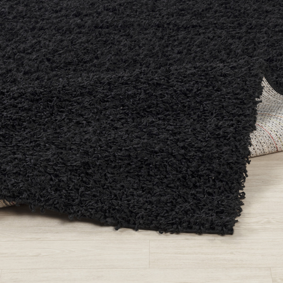 Tapis de Couloir Shaggy Moderne Noir Boracay