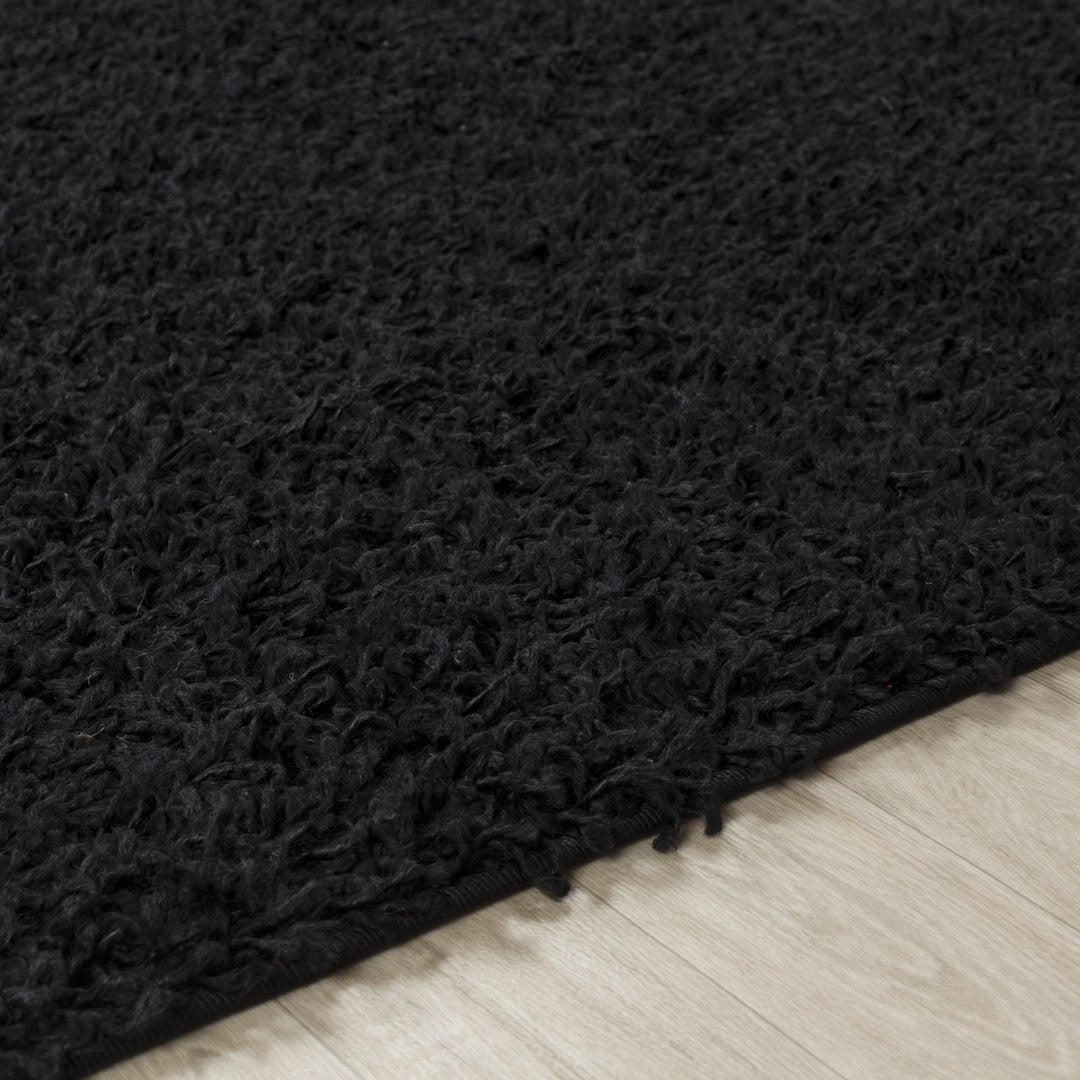 Tapis de Couloir Shaggy Moderne Noir Boracay