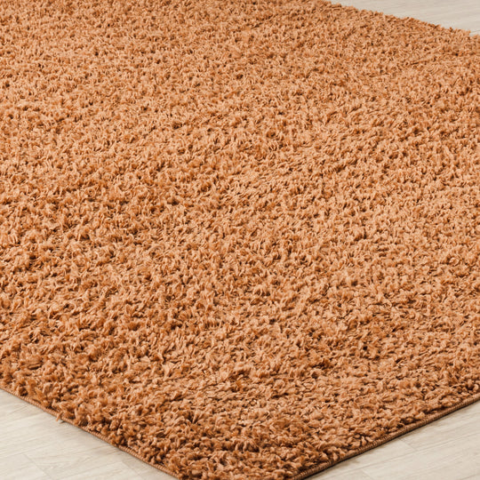 Tapis de Couloir Shaggy Moderne Terracotta Boracay