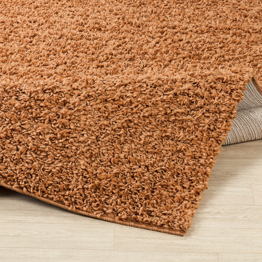 Tapis de Couloir Shaggy Moderne Terracotta Boracay