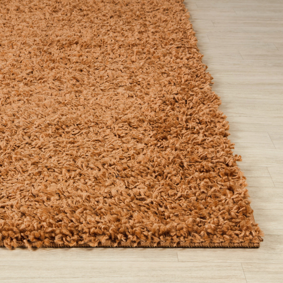 Tapis de Couloir Shaggy Moderne Terracotta Boracay