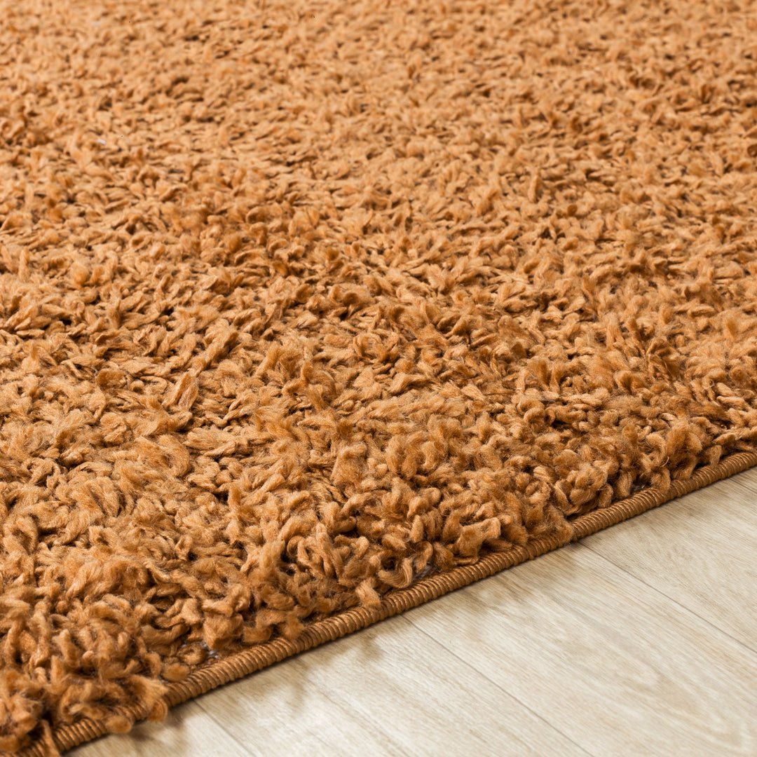 Tapis de Couloir Shaggy Moderne Terracotta Boracay